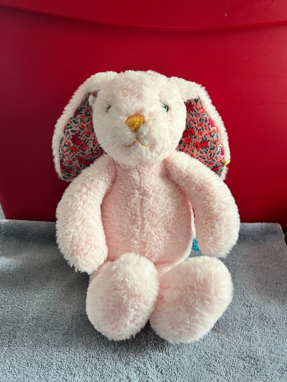 Manhattan Toy Co Pattern Pals Pink Bunny Rabbit Plush Floral Ears